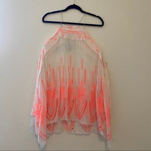 Rare Free People Pink Embroidered Top